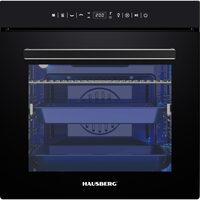 Einbau-Elektrobackofen HAUSBERG HB-8046NG, 2550W, Fassungsvermögen 88L, 20 Programme, Umluft, Digital, Schwarz