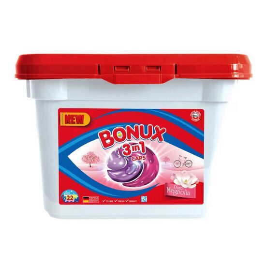 Waschmittel, Colorkapseln, Bonux, Magnolie, 22 Wäschen