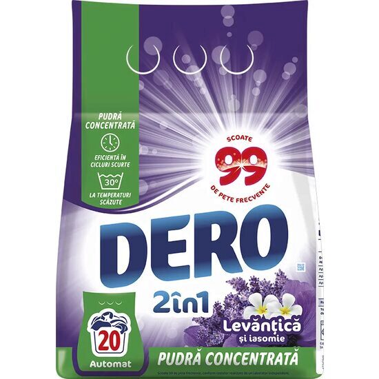 Dero 2in1 Automatic Detergent Lavender 20 washes 1.5Kg