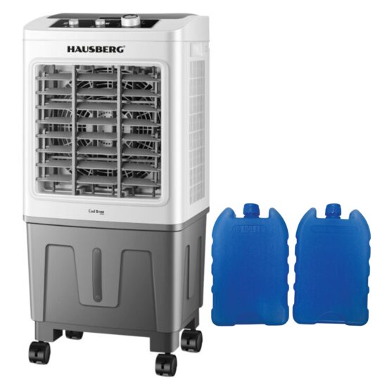 Portable Air Cooler HAUSBERG HB-5961AB, 75W, 20L, 3 Speeds, Mechanical Control, Accessories Included