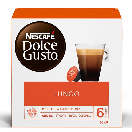 Nescafe Dolce Gusto Lungo coffee capsules 16 x 5.6g (89.6g)
