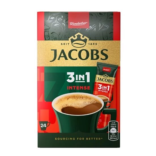 Jacobs Intense 3 in 1 Instant Coffee, 11.1 gx 24 pcs