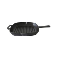  HAUSBERG HB-H1562 Grillpfanne aus emailliertem Gusseisen, Durchmesser 27 cm, Tiefe 4,5 cm, Griff 15 cm, antihaftbeschichtet, für alle Herdarten geeignet, Schwarz