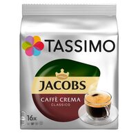 Coffee capsules, Jacobs Tassimo Café Crema Classico, 16 drinks x 150 ml, 16 capsules, 5 pieces