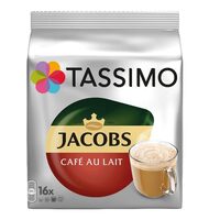 Coffee capsules, Jacobs Tassimo Café au Lait, 16 drinks x 180 ml, 16 capsules