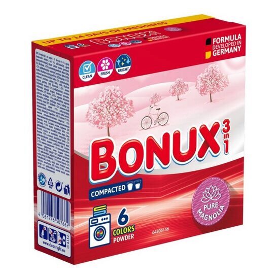 Detergent pudra automat Bonux Pure Magnolia 390 g , 6 spalari