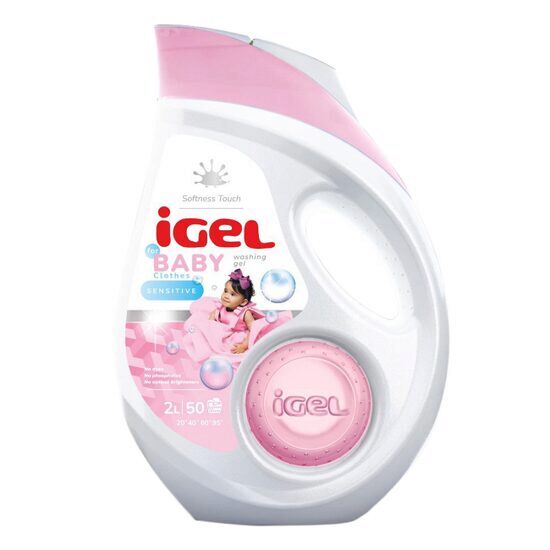 IGEL Baby Detergent Lichid 2L – 50 Spălări, Hipoalergenic pentru Hainele Bebelușilor