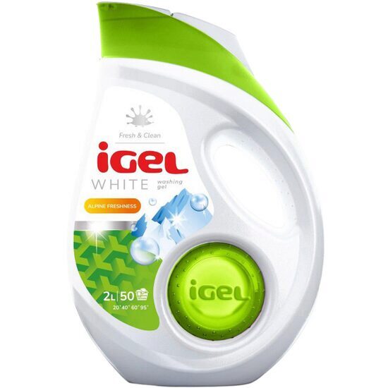 IGEL White Detergent Lichid 2L – 50 Spălări, Alb Strălucitor și Prospețime