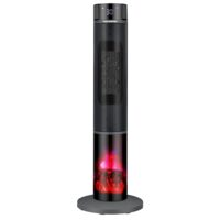 Șemineu Electric Digital Tip Turn HAUSBERG HB-8228NG, 2000 W, Efect de Flacără, Protecție la Răsturnare, Termostat, Telecomandă, Negru