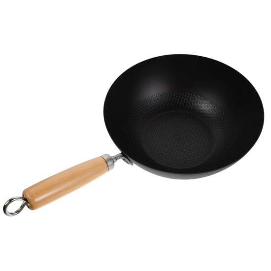 Tigaie wok 28cm Hausberg HB-H LUX 850 din fonta cu maner lemn