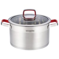 Oala inox 26cm Hausberg HB-H LUX 826 cu capac sticla inductie