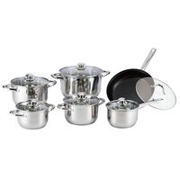 Set oale inox 12 piese Hausberg HB-H EKO 792 cu capace sticla inductie