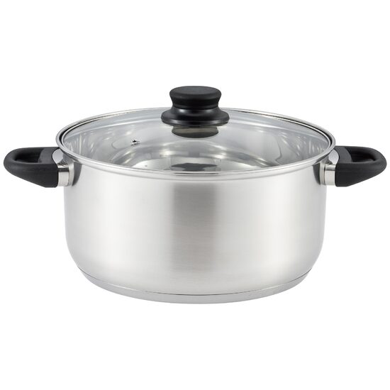 Oala inox 24cm Hausberg HB-H EKO 784 cu capac sticla inductie