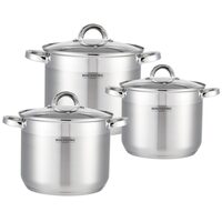 Set oale inox 3 piese Hausberg HB-H EKO790 cu capace sticla inductie