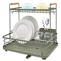 Suport dublu vase metalic Hausberg HB-H LUX 166 cu tava scurgere