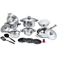Set oale inox 19 piese Hausberg HB-H LUX 815 cu capace inox inductie