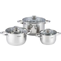 Set oale inox 6 piese Hausberg HB-H EKO 794 cu capace sticla inductie