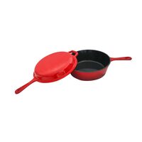 Oală Multifuncțională 2 în 1 din Fontă Emailată Hausberg HB-H752RS, 41.5x26cm, Ovală, 2.9L + 1.4L Capac/Tigaie, Compatibilă Inducție și Cuptor