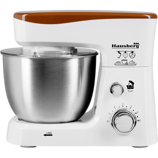 Robot kuchenny Hausberg HB-7625AB, Miska ze stali nierdzewnej 3,5 l, 700 W, 6 stopni, biały