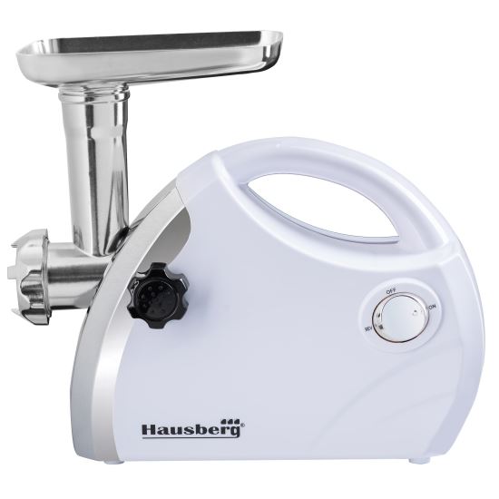 Meat grinder Hausberg HB-3430AB, Stainless steel, 1800 W, copper motor, White