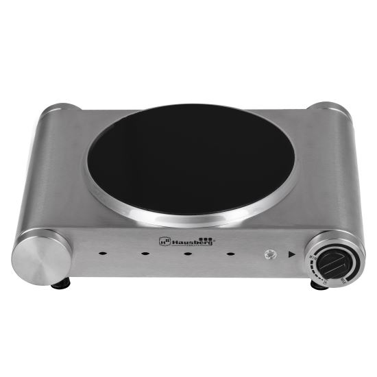 Hausberg HB-521 Glaskeramik-Kochfeld, 1500 W, Thermostat, Edelstahl