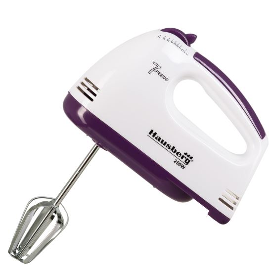 Batteur à main, Hausberg HB-4112MV, blanc/violet, 250 W, 7 vitesses