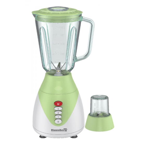 2-in-1-Mixer mit Glasschüssel Hausberg HB-7761VR Edelstahlklinge, 1,5 l Fassungsvermögen, Grün