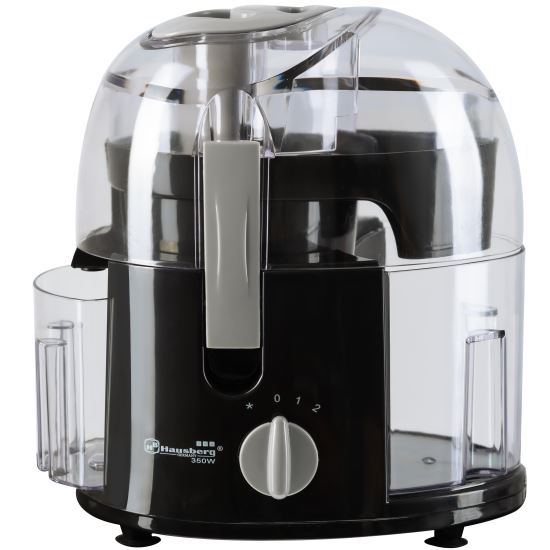 Hausberg HB7500NG Fruchtentsafter, 2 Geschwindigkeiten, Edelstahlklingen, 400 ml, 350 W, Schwarz