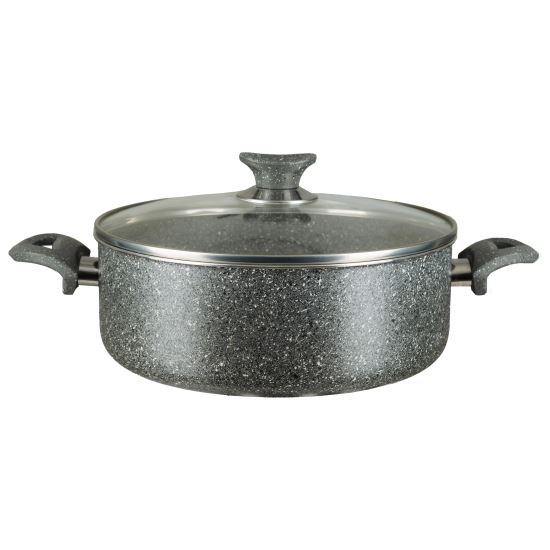 Aluminum pot with granite coating Hausberg HB-H 425, 26 cm, Grey