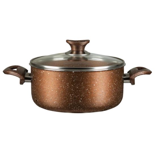 Aluminiumtopf mit Granitbeschichtung Hausberg HB-H 423, 22 cm, Braun