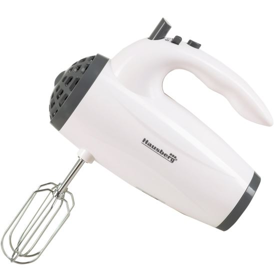 Batteur à main Hausberg HB-4119AB, 5 vitesses, puissance 300 W, moteur en cuivre, blanc