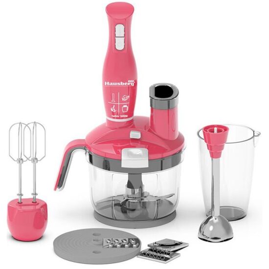 4-in-1-Mixer Hausberg HB-7710RZ, Schüsselkapazität 1,5 l, 1500 W, Turbofunktion, Pink