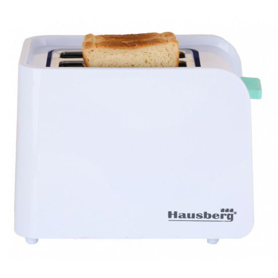 Toaster Hausberg HB-195BL, 750 W, 2 slices, defrost function, reheat function, 6 power levels, White/Blue