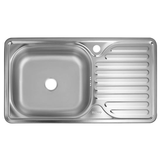 Freddo SN8002S Küchenspüle, linkes Becken, Antikalk-Oberfläche, 76 x 42 cm, Edelstahl