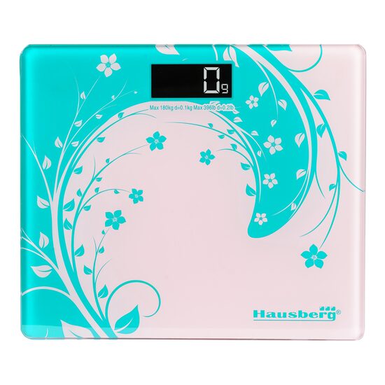 Personenwaage HAUSBERG HB-6003BL, 180kg, 3V Lithiumbatterie, 30x30cm, Blau