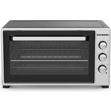 Hausberg HB-9250NG Elektroofen, Fassungsvermögen 55 Liter, Leistung 1400 W, Thermostat, Grau/Schwarz