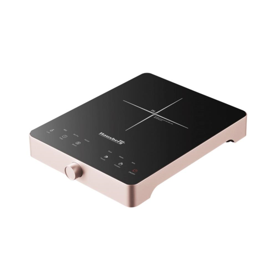 Hausberg HB-1526RZ Induktionskochfeld, Pink, 2000W, Touch-Bedienung, eine Kochzone