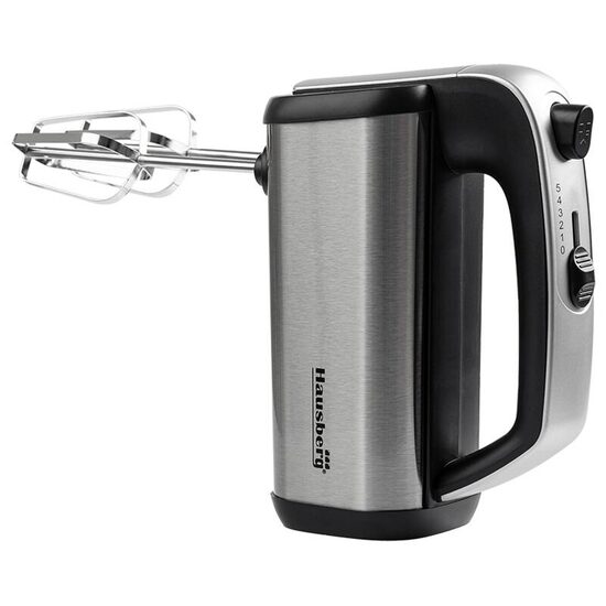 Batteur à main HAUSBERG HB-4201NG, 5 vitesses, moteur en cuivre, 250 W-400 W, boîtier en acier inoxydable, noir