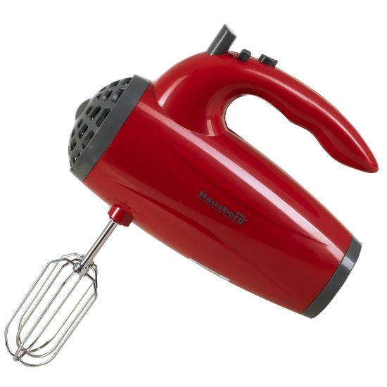 Hausberg HB-4119RS Handmixer, 5 Geschwindigkeiten, 300 W Leistung, Kupfermotor, Rot