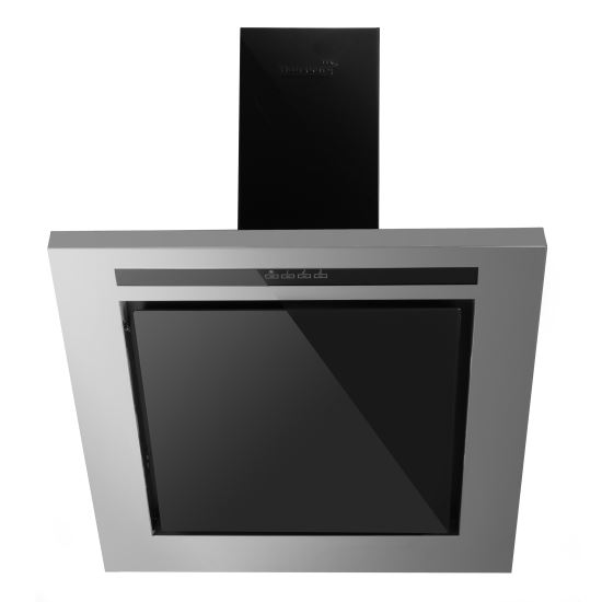 Hotte décorative encastrable Hausberg HB-1255, puissance d&#39;aspiration 650 m3/h, 1 moteur, 60 cm, filtre aluminium, noir/argent