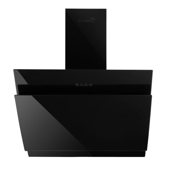 Hotte décorative encastrable Hausberg HB-1385, puissance d&#39;absorption 650 mc/h, 60 cm, commande tactile, filtre en aluminium, noir