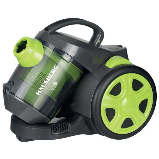 Aspirateur sans sac Hausberg HB-2090VR, 800-1200 W, capacité de 1,5 L, aspiration à sec, cyclonique, filtre HEPA, blanc-vert