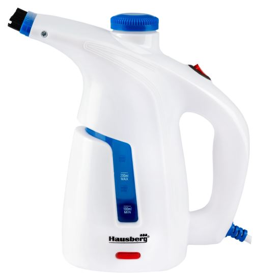 Fer à vapeur vertical HAUSBERG HB-7886BL, 1000 W, 200 ml, 2 accessoires, blanc-bleu