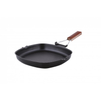 Grillpfanne Ertone ERT-MN-528, Aluminiumgussmaterial, 28 cm, ergonomisches Design, Schwarz