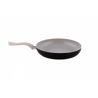 Ertone ERT-MN 722 Keramik-Bratpfanne, 22 cm, abnehmbarer Silikongriff, Creme/Schwarz