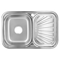 Freddo SN9030S Küchenspüle, für Arbeitsplatte, 77x48cm, Becken links, Antikalk, Edelstahl