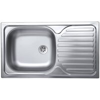 Sanitec C403S Küchenspüle, für Arbeitsplatte, satiniert, Becken links, 76x43,5cm, Edelstahl