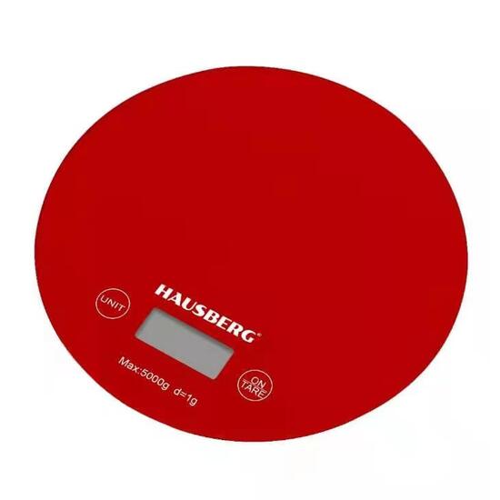 Hausberg HB-6010RS Küchenwaage, 5 kg Tara-Funktion, automatische Abschaltung, rot
