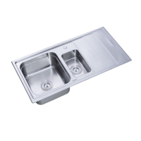 Freddo SN9012S Spüle, 2 Becken links, Antikalk, Edelstahl, 97*50cm