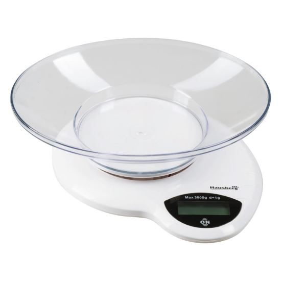 Waga kuchenna Hausberg HB-6015AB, 3kg, z misą plastikową, biała